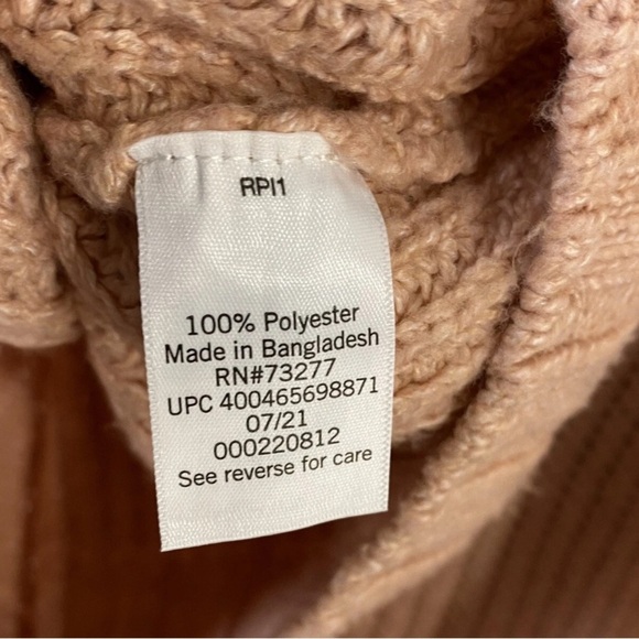 So Long Sleeve Cropped Turtleneck Sweater Juniors XS Pink/Peach Stripe Pullover - Picture 4 of 4